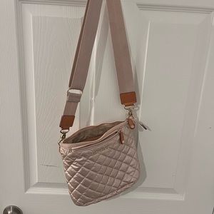 MZ Wallace Crossbody purse in metallic blush.